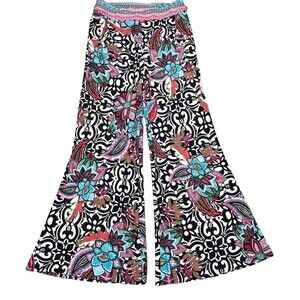 Joseph Ribkoff Wide Leg Ankle‎ High Rise Pants Floral Sz. 6 Bobo Hippie Festival